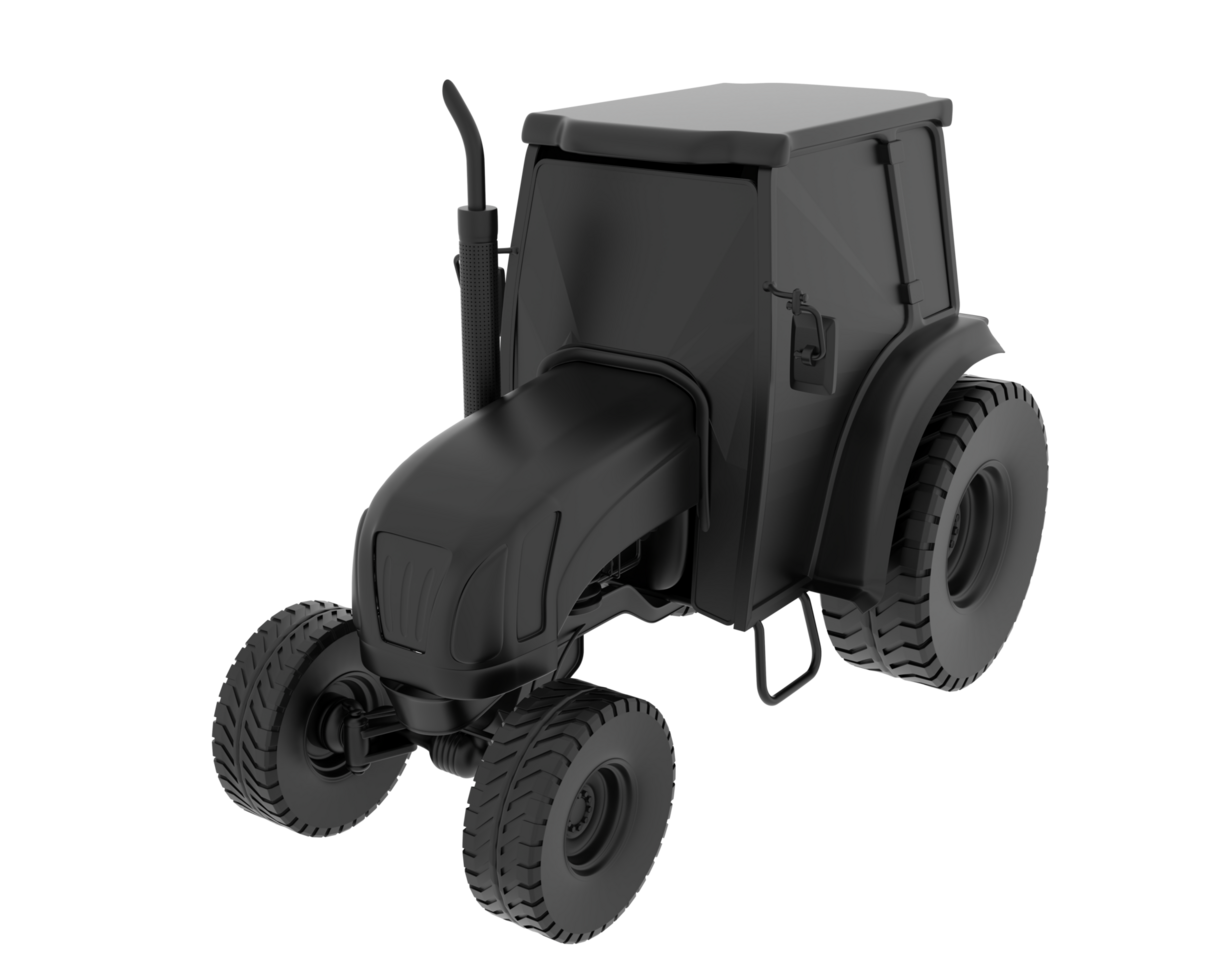 Medium farming tractor isolated on background. 3d rendering - illustration png