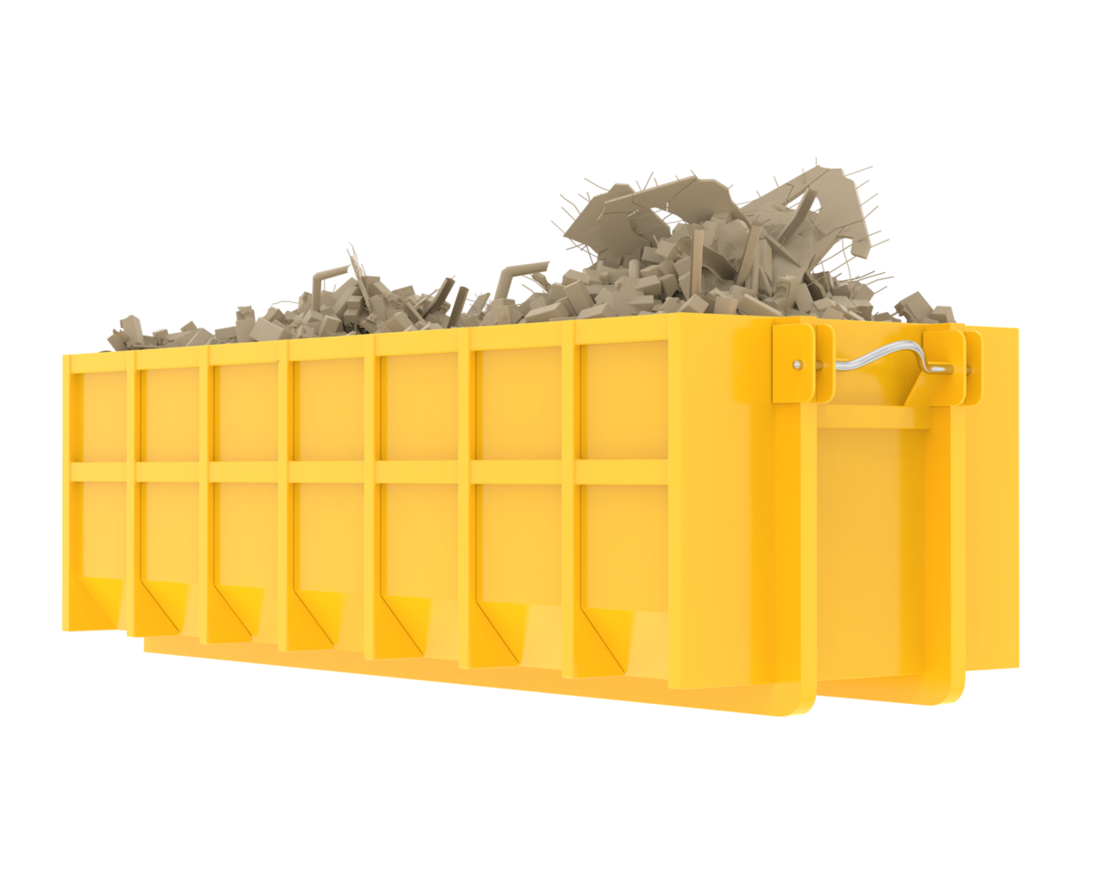 Industrial disposal container isolated on background. 3d rendering - illustration png