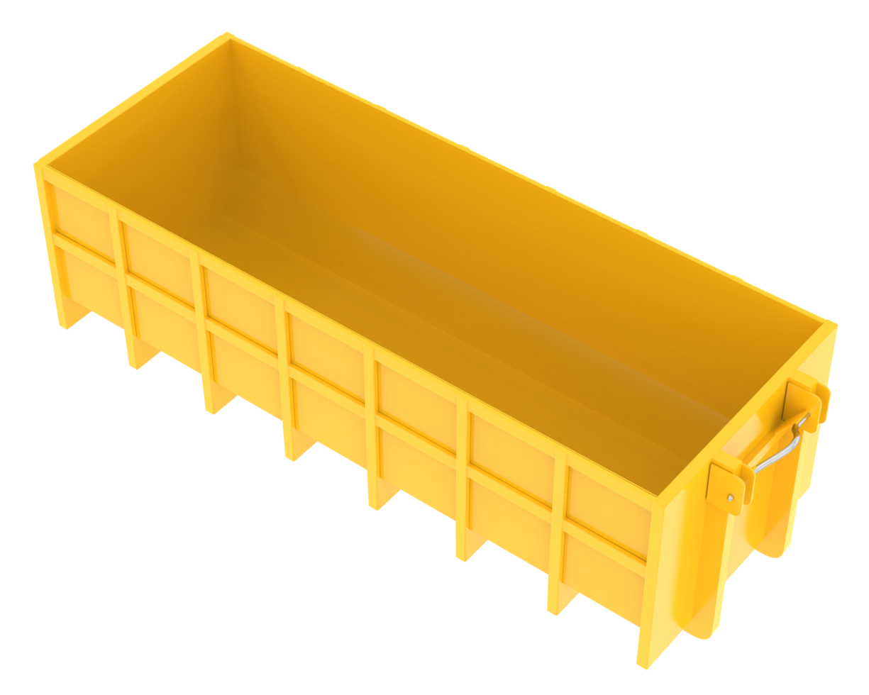 Industrial disposal container isolated on background. 3d rendering - illustration png