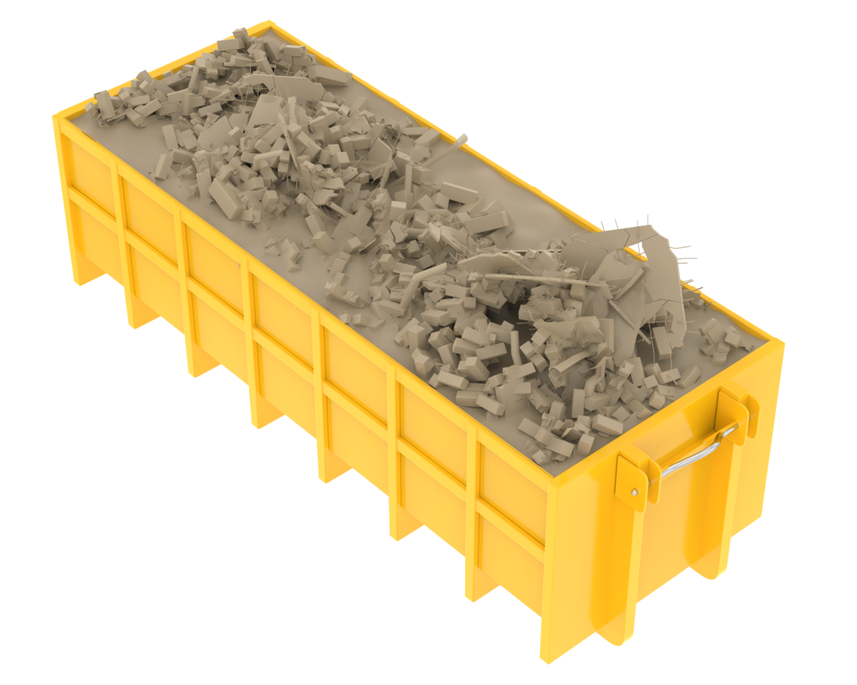 Industrial disposal container isolated on background. 3d rendering - illustration png