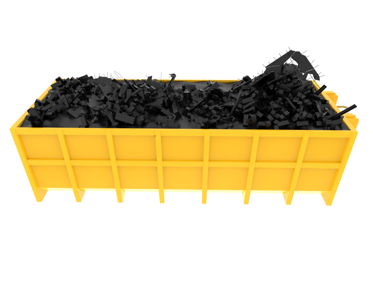 Industrial disposal container isolated on background. 3d rendering - illustration png