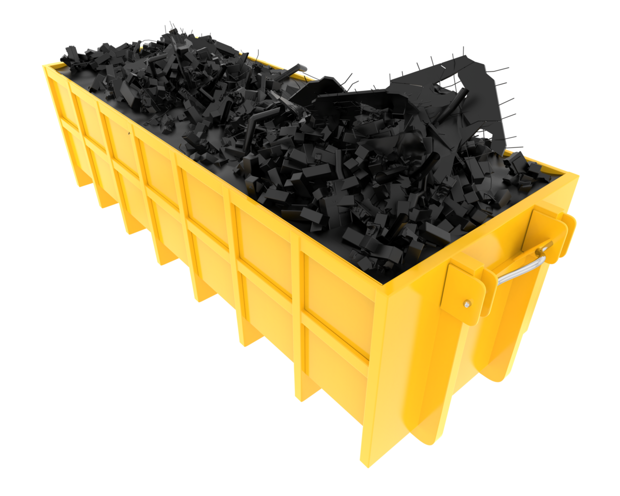 Industrial disposal container isolated on background. 3d rendering - illustration png