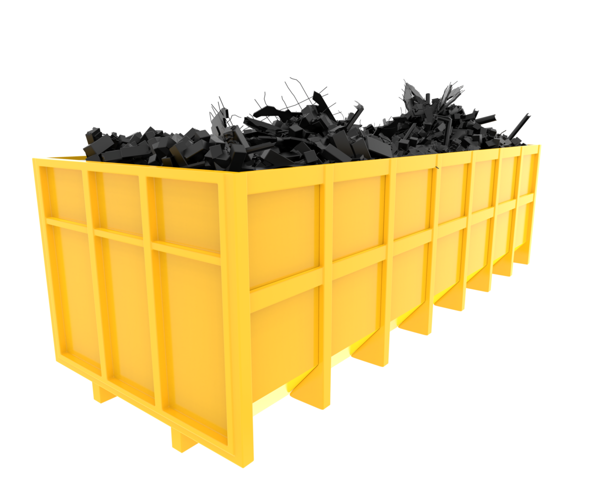 Industrial disposal container isolated on background. 3d rendering - illustration png