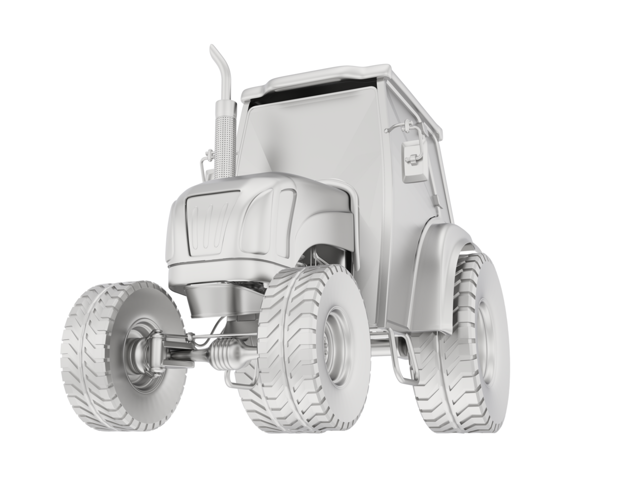 Medium farming tractor isolated on background. 3d rendering - illustration png