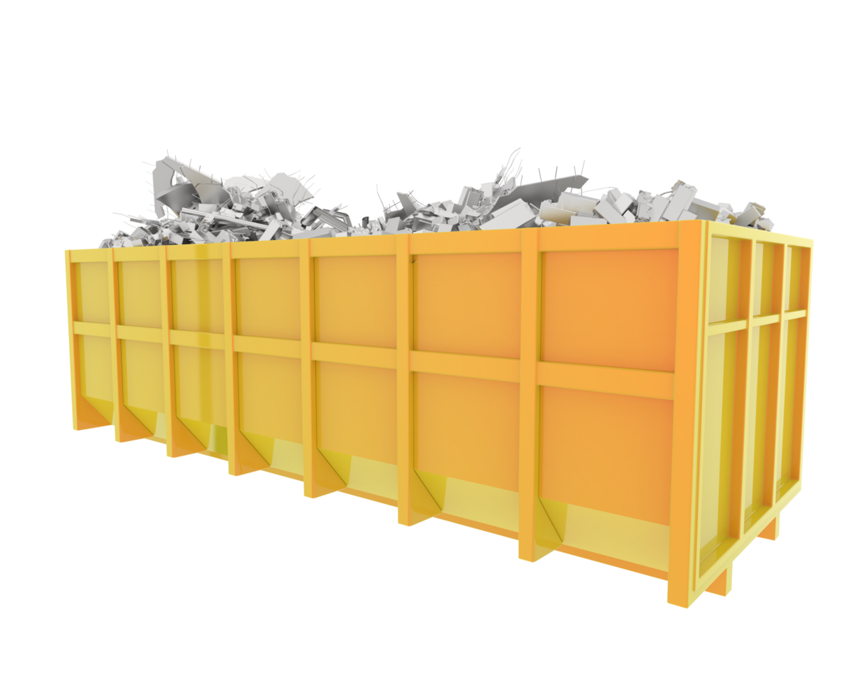 Industrial disposal container isolated on background. 3d rendering - illustration png