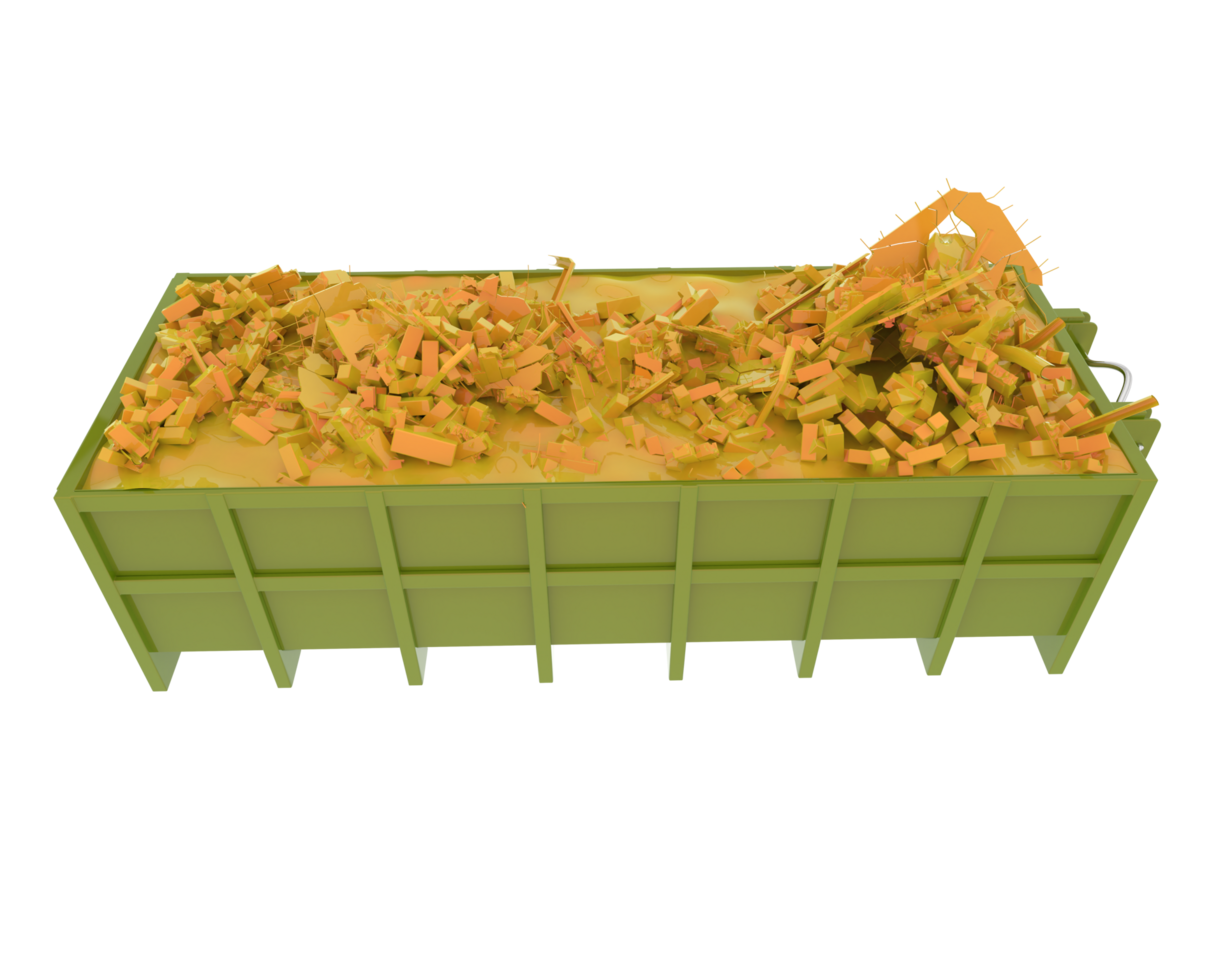 Industrial disposal container isolated on background. 3d rendering - illustration png