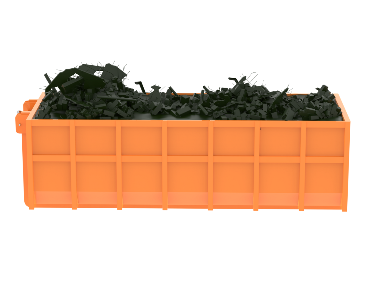 Industrial disposal container isolated on background. 3d rendering - illustration png