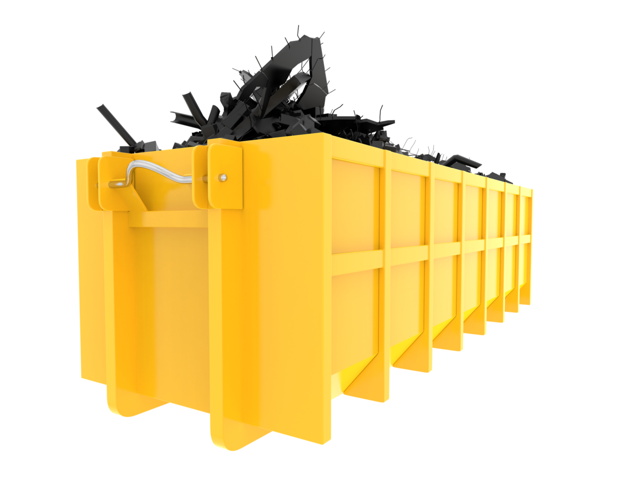 Industrial disposal container isolated on background. 3d rendering - illustration png