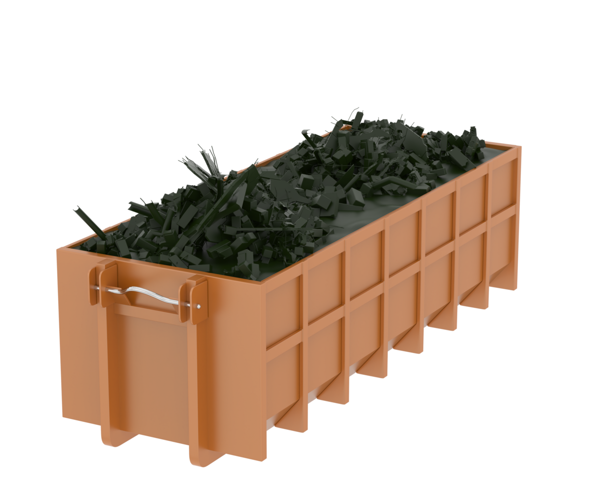 Industrial disposal container isolated on background. 3d rendering - illustration png