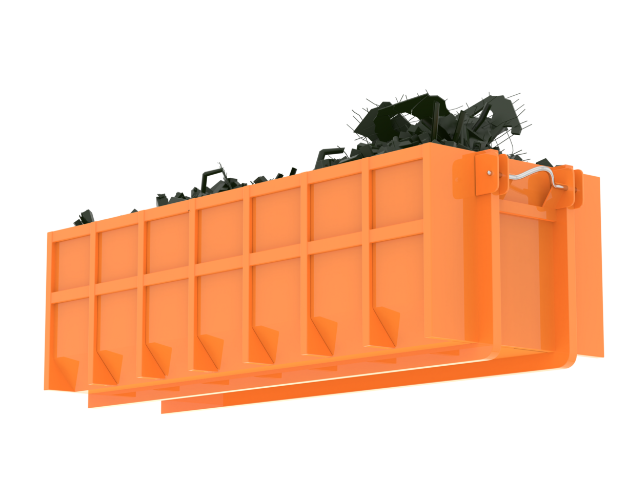 Industrial disposal container isolated on background. 3d rendering - illustration png