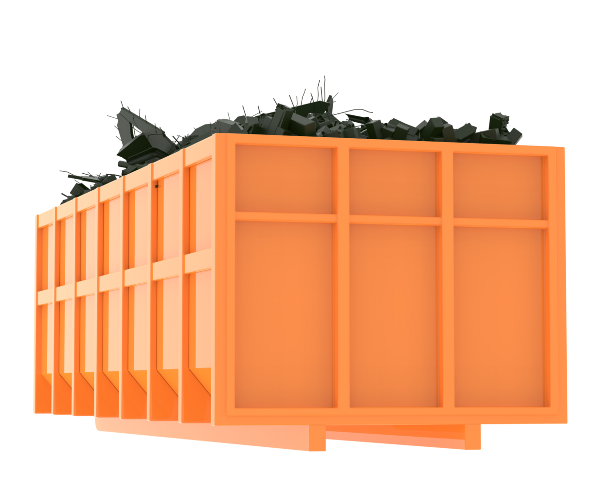 Industrial disposal container isolated on background. 3d rendering - illustration png