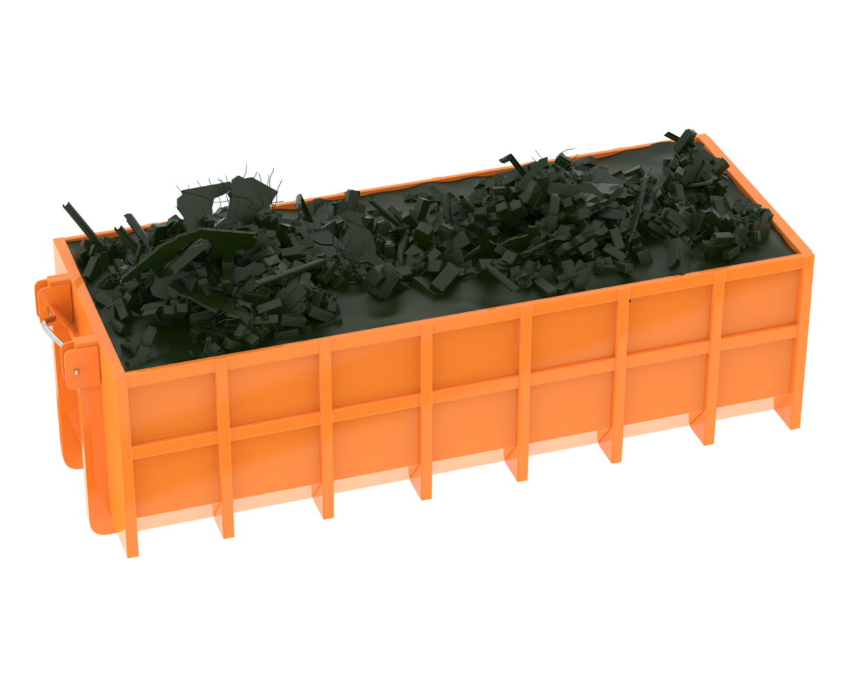 Industrial disposal container isolated on background. 3d rendering - illustration png