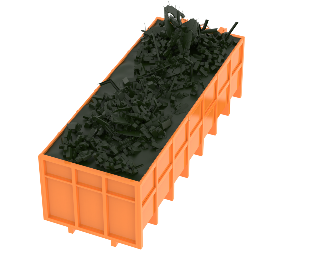 Industrial disposal container isolated on background. 3d rendering - illustration png
