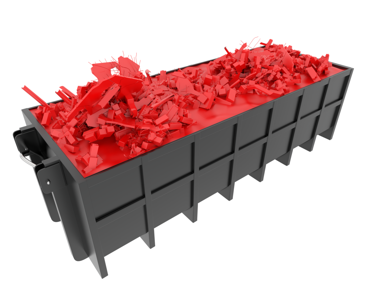 Industrial disposal container isolated on background. 3d rendering - illustration png