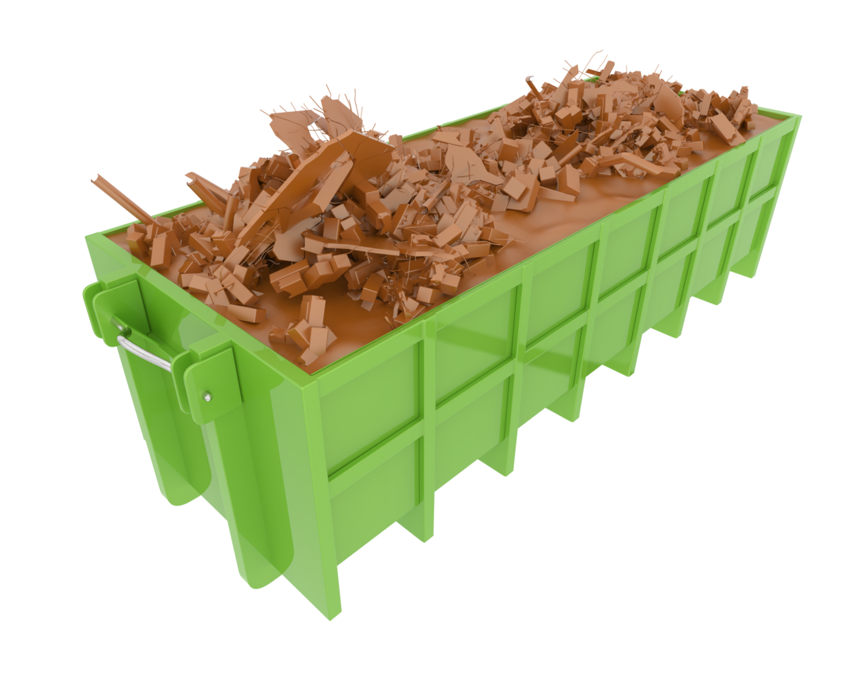 Industrial disposal container isolated on background. 3d rendering - illustration png