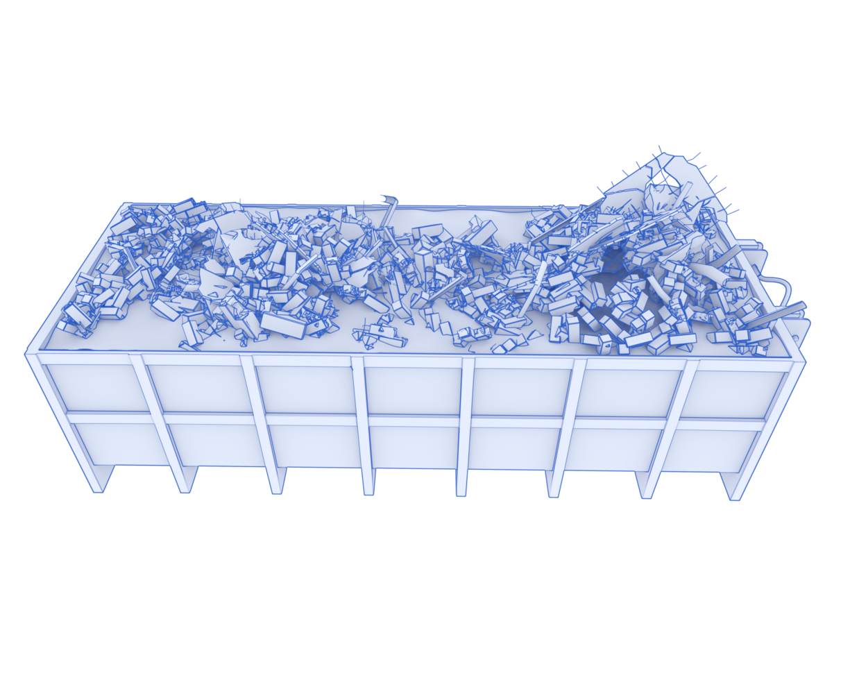 Industrial disposal container isolated on background. 3d rendering - illustration png
