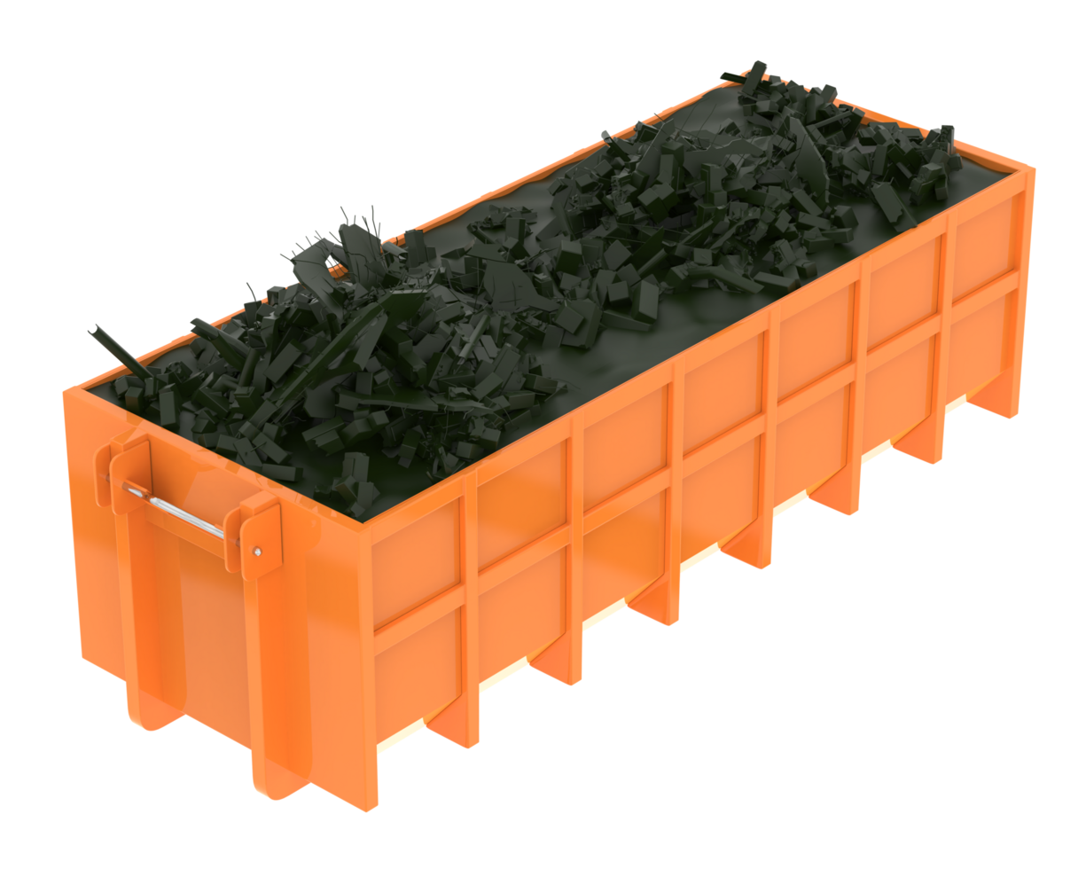 Industrial disposal container isolated on background. 3d rendering - illustration png