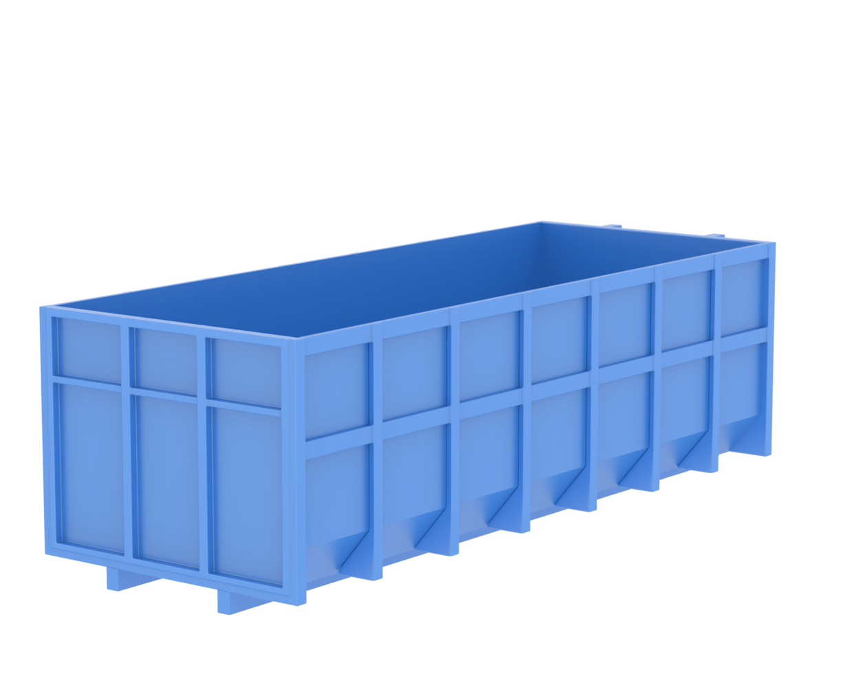 Industrial disposal container isolated on background. 3d rendering - illustration png