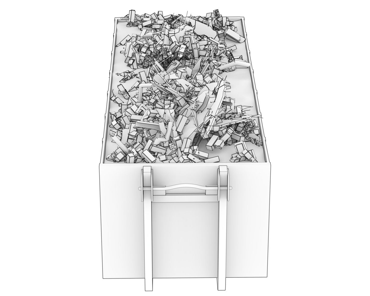 Industrial disposal container isolated on background. 3d rendering - illustration png