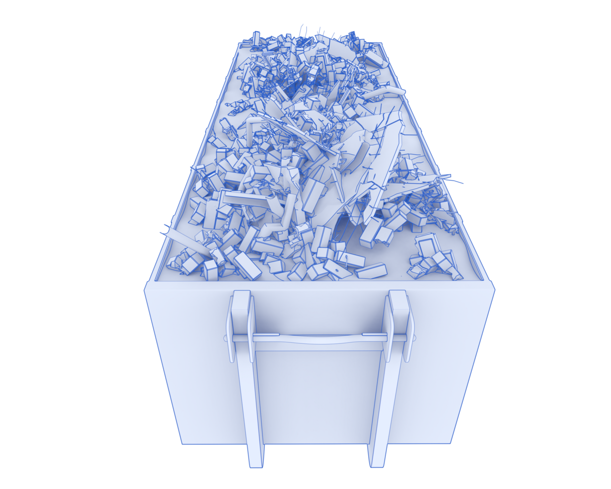 Industrial disposal container isolated on background. 3d rendering - illustration png