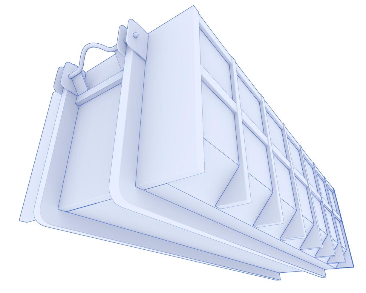 Industrial disposal container isolated on background. 3d rendering - illustration png