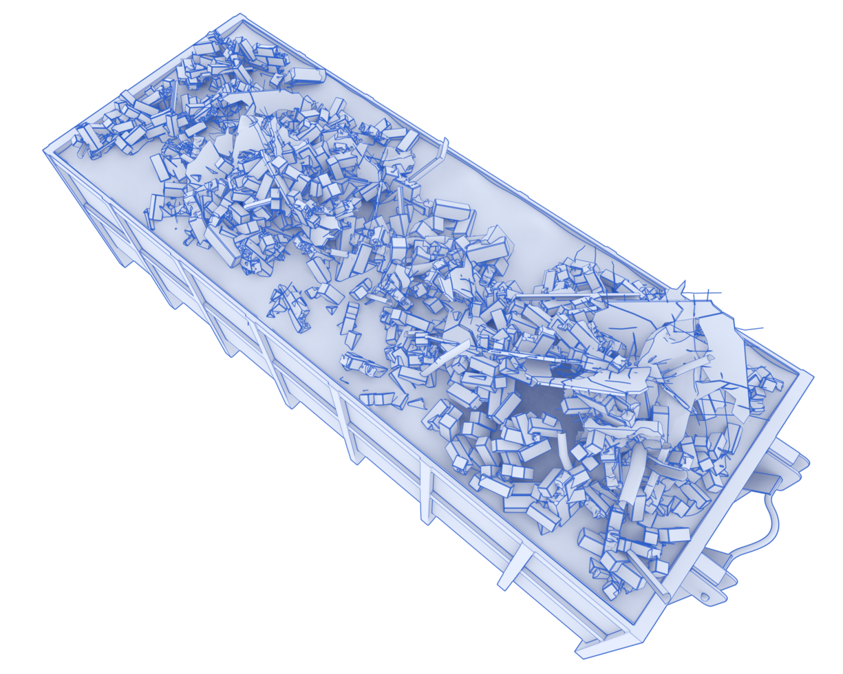 Industrial disposal container isolated on background. 3d rendering - illustration png