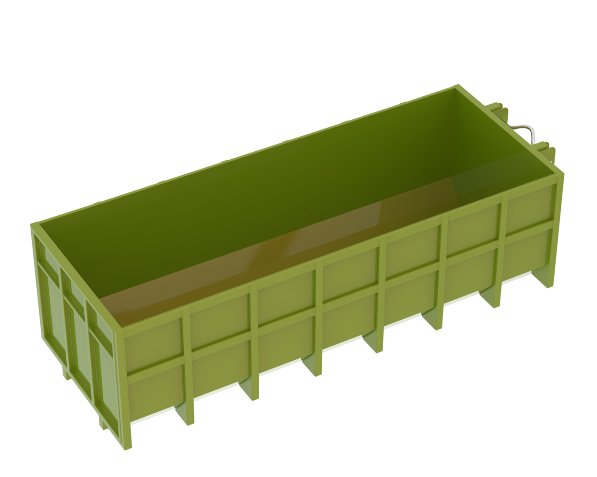 Industrial disposal container isolated on background. 3d rendering - illustration png