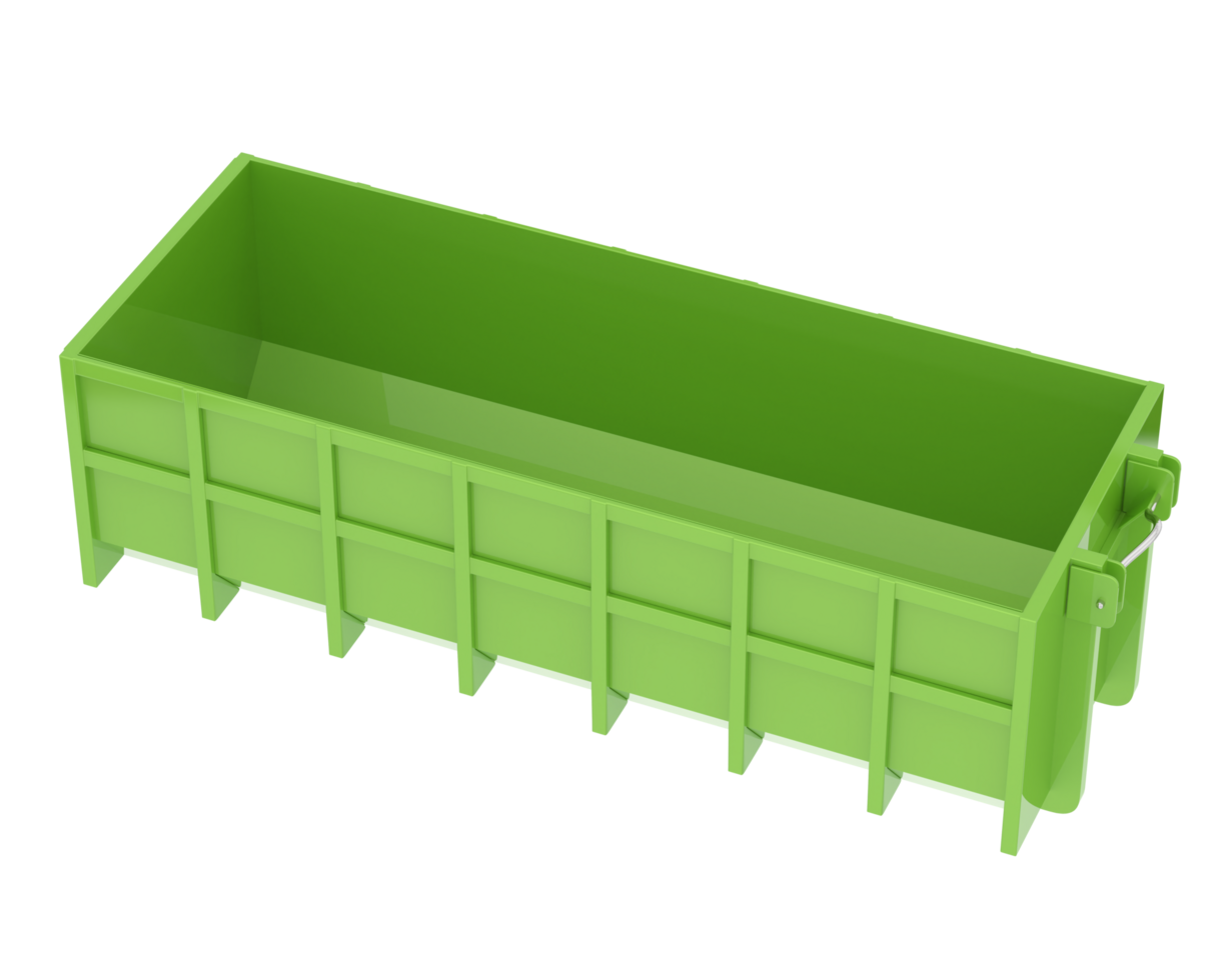 Industrial disposal container isolated on background. 3d rendering - illustration png