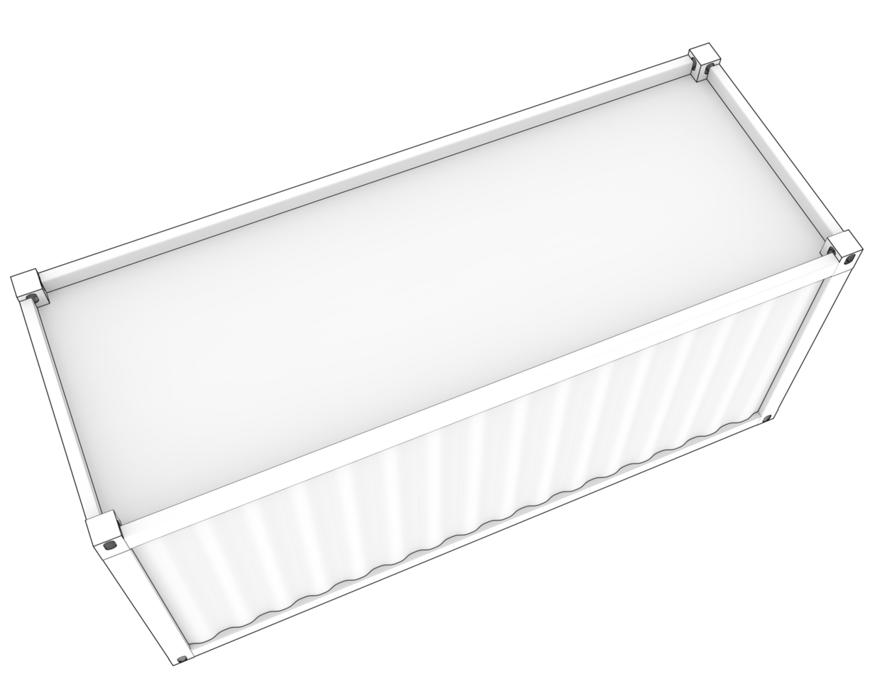 Container isolated on background. 3d rendering - illustration png