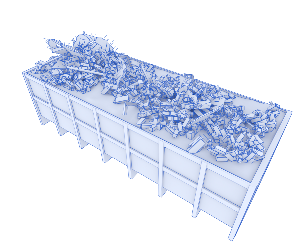 Industrial disposal container isolated on background. 3d rendering - illustration png