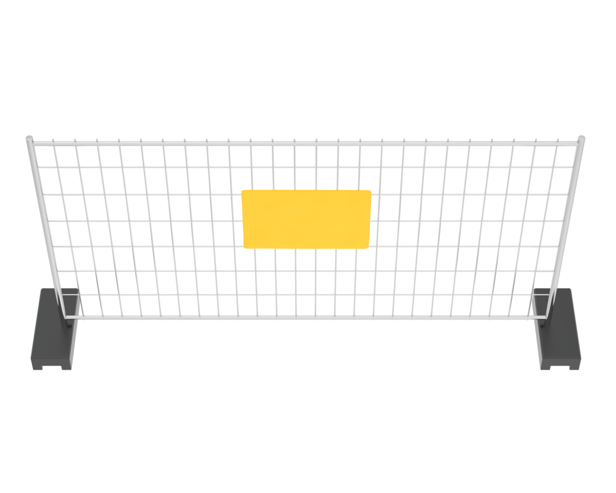 Construction site fence isolated on background. 3d rendering - illustration png