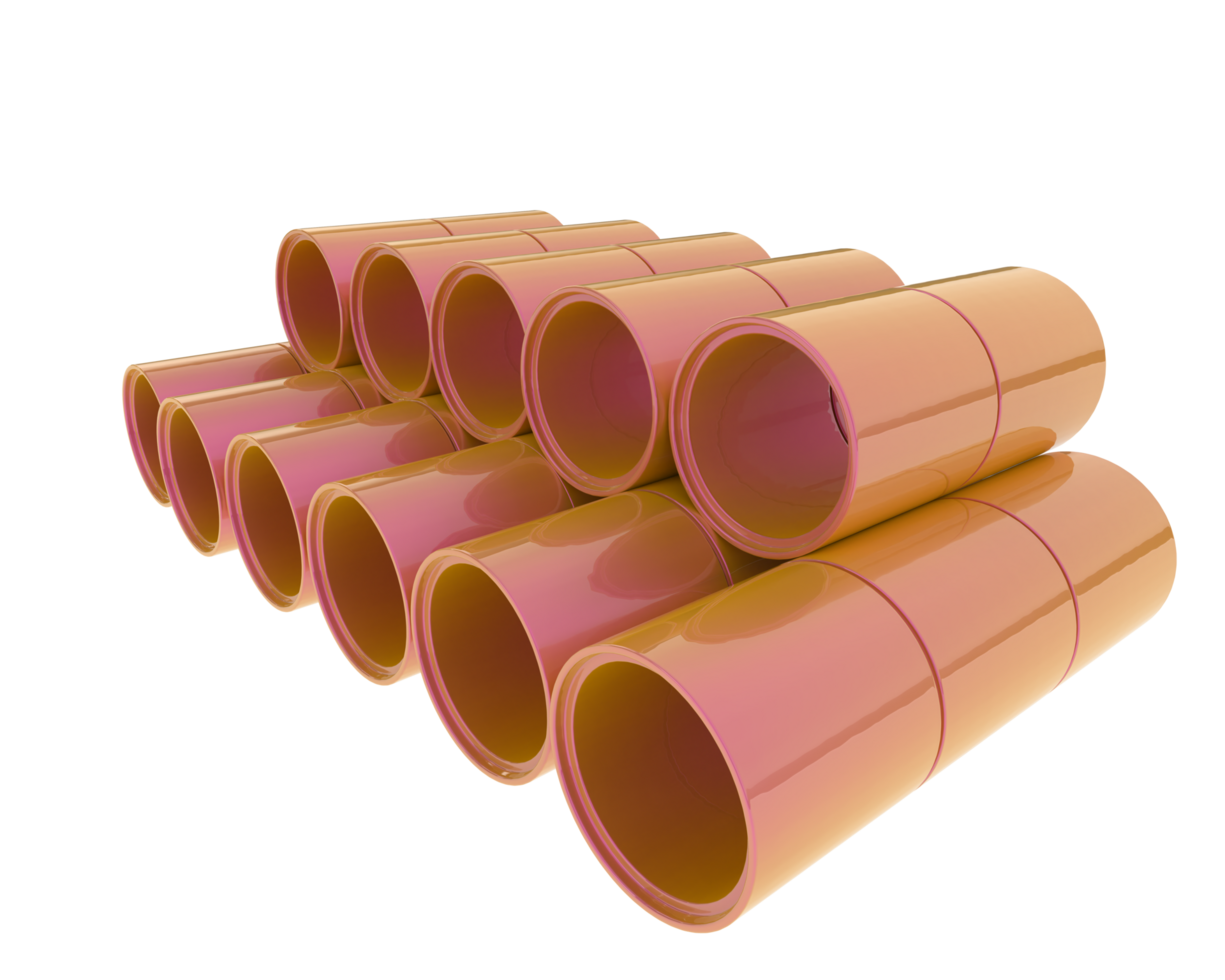 Construction pipes isolated on background. 3d rendering - illustration png