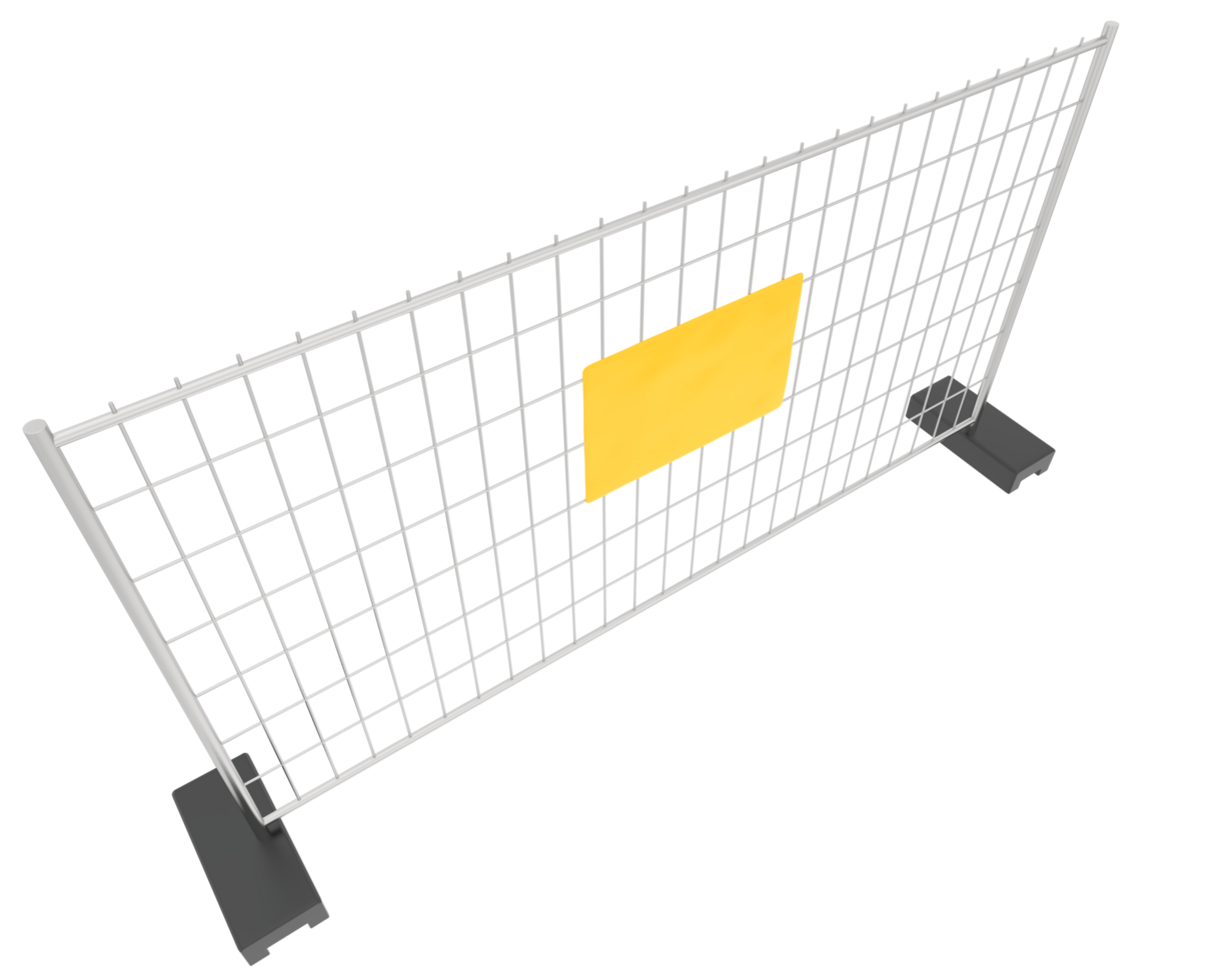 Construction site fence isolated on background. 3d rendering - illustration png