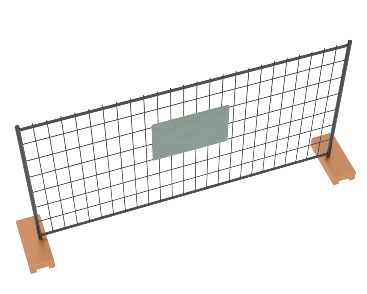 Construction site fence isolated on background. 3d rendering - illustration png