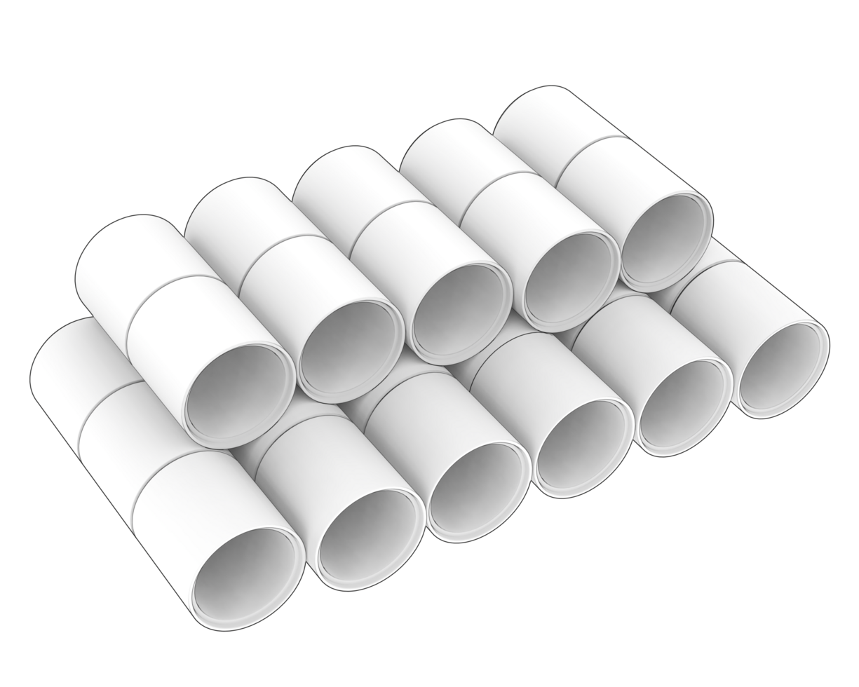 Construction pipes isolated on background. 3d rendering - illustration png