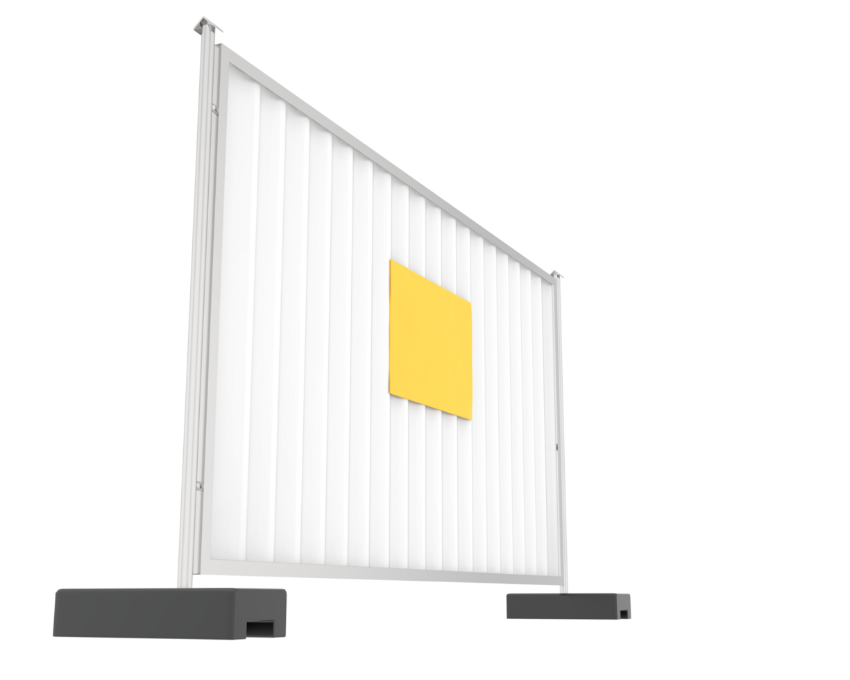 Construction site fence isolated on background. 3d rendering - illustration png