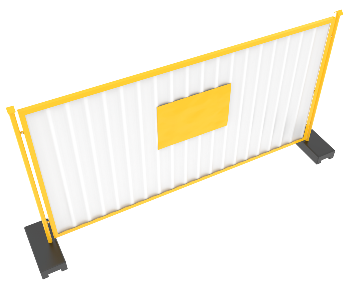 Construction site fence isolated on background. 3d rendering - illustration png