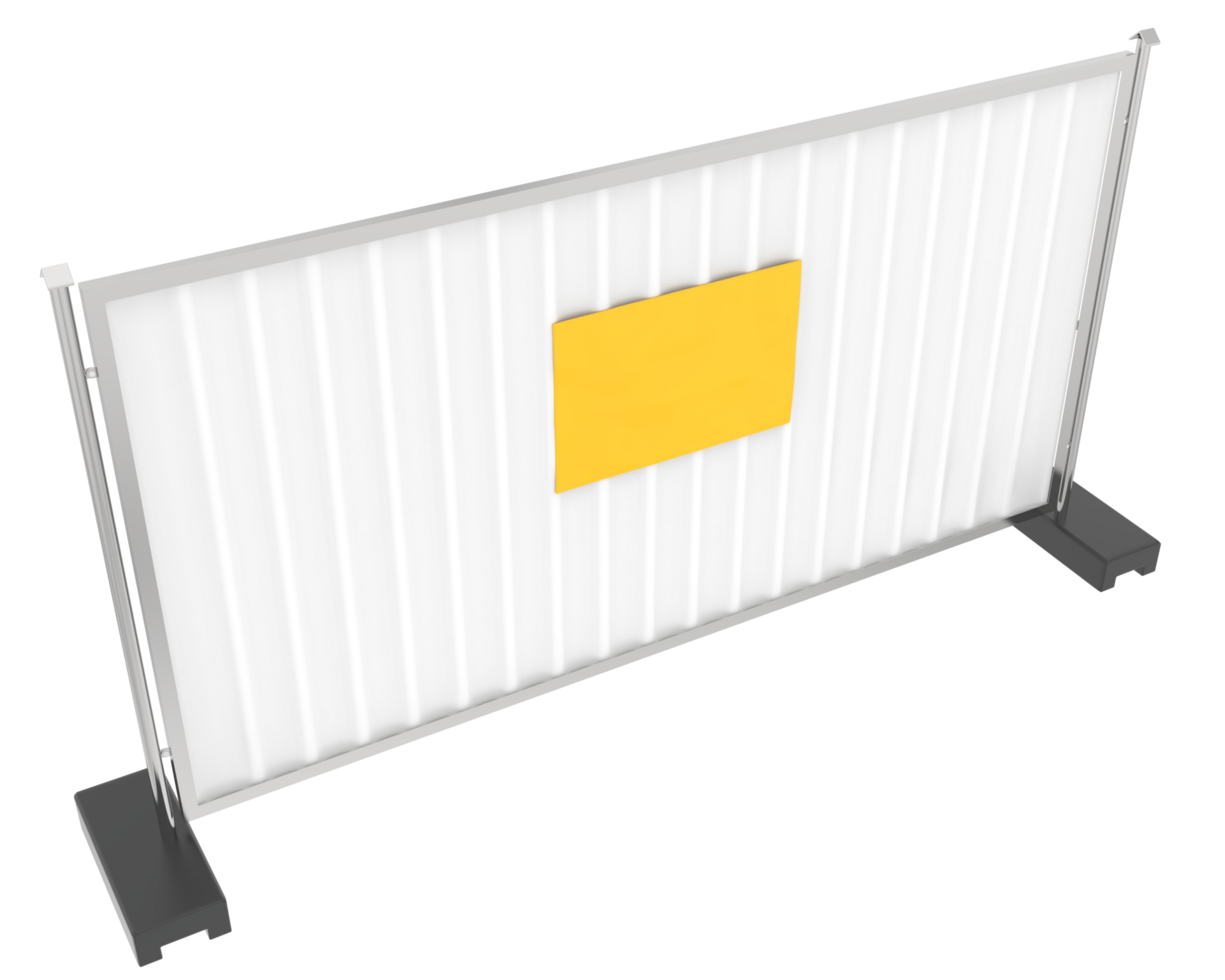 Construction site fence isolated on background. 3d rendering - illustration png