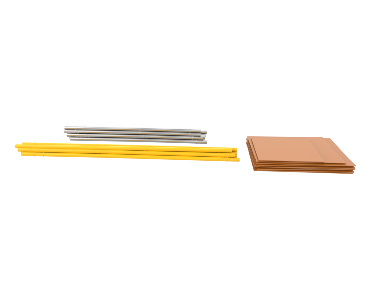 Construction pipes isolated on background. 3d rendering - illustration png