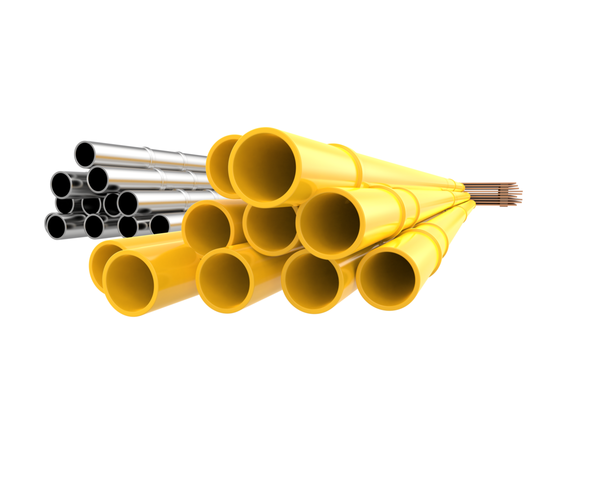 Construction pipes isolated on background. 3d rendering - illustration png