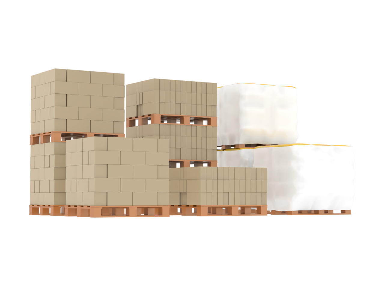 Concrete blocks isolated on background. 3d rendering - illustration png