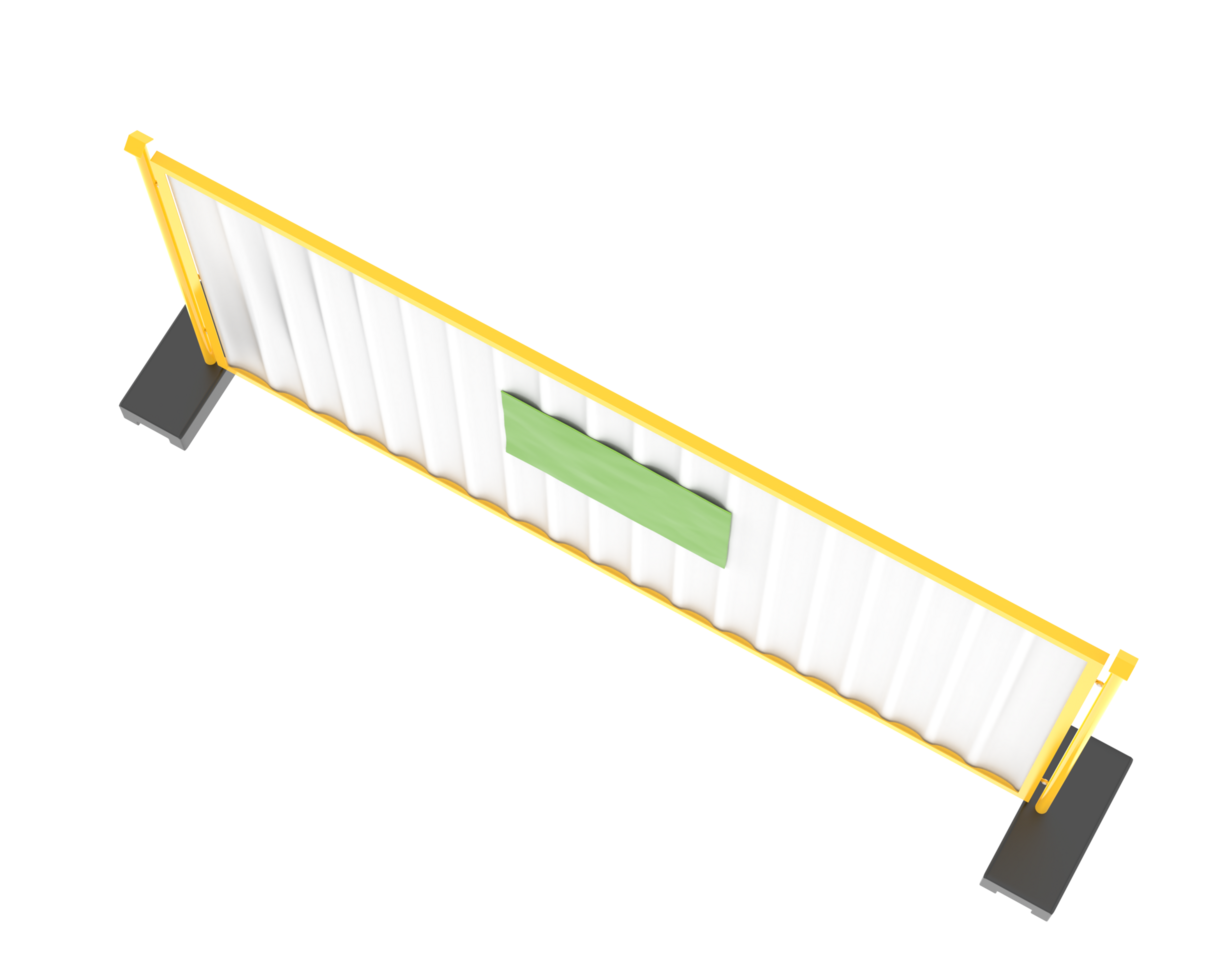 Construction site fence isolated on background. 3d rendering - illustration png