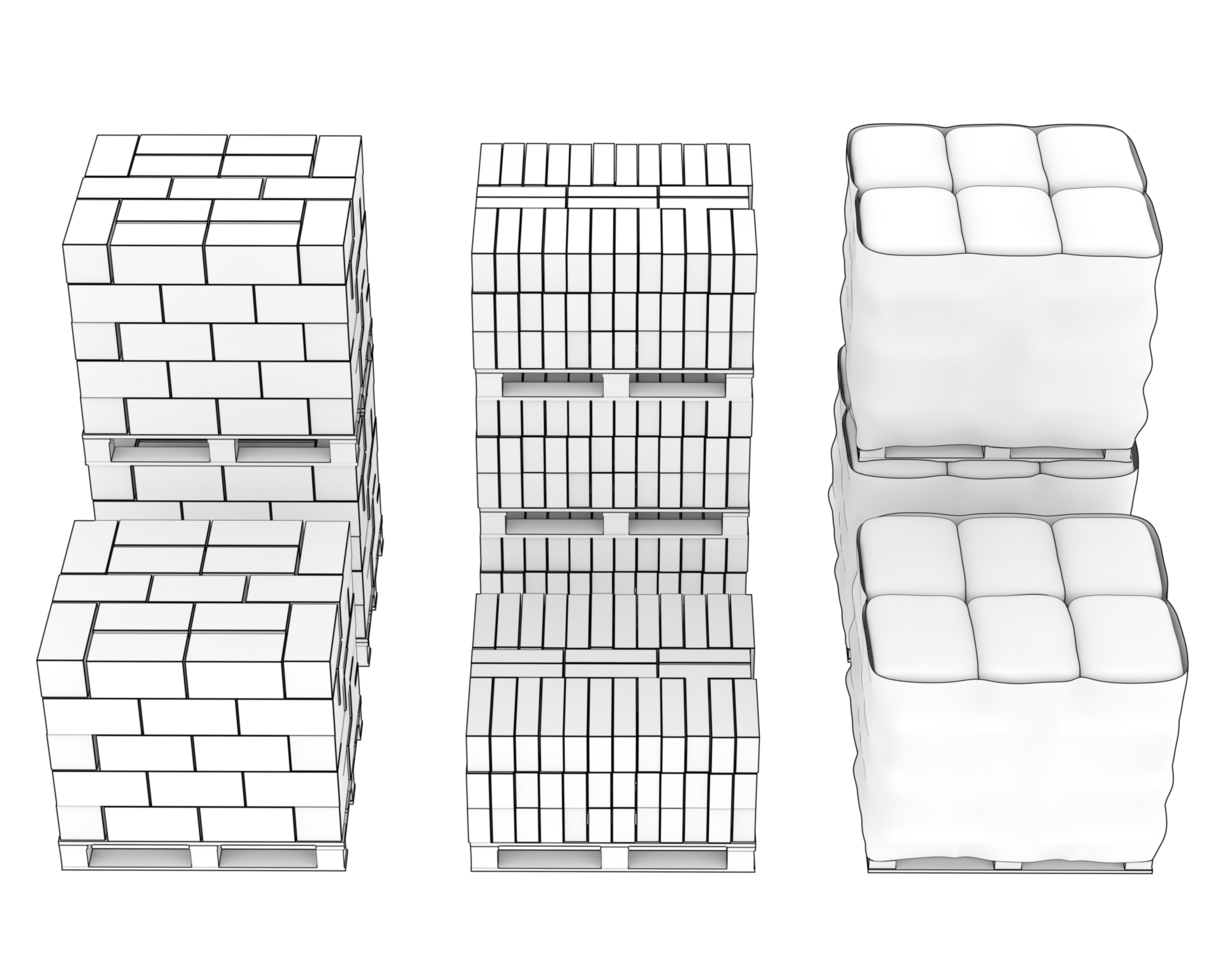 Concrete blocks isolated on background. 3d rendering - illustration png