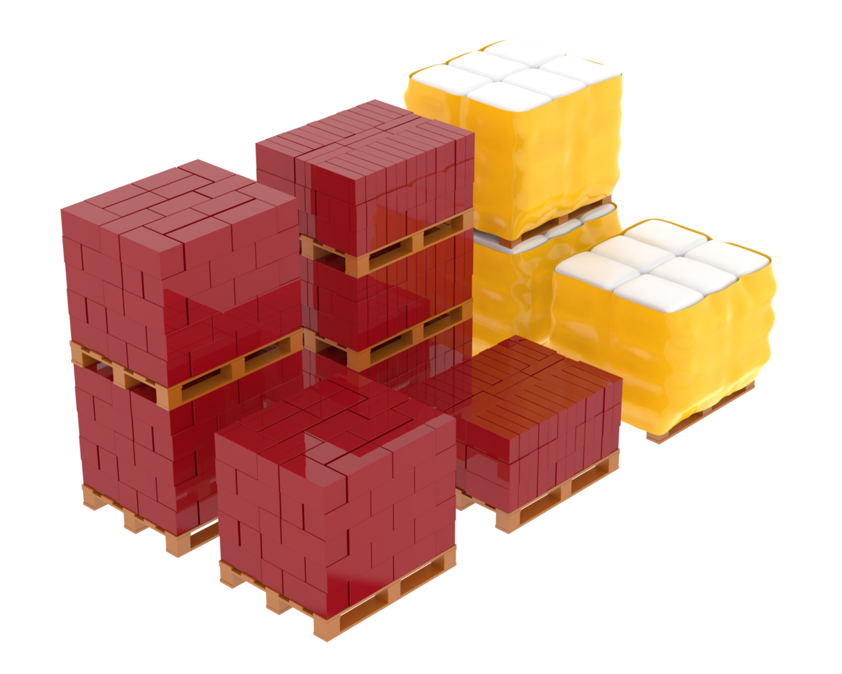 Concrete blocks isolated on background. 3d rendering - illustration png