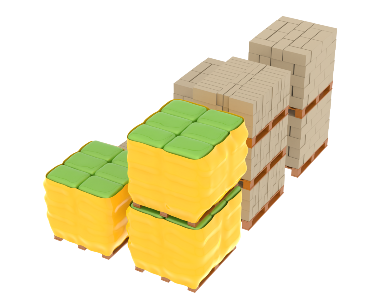 Concrete blocks isolated on background. 3d rendering - illustration png