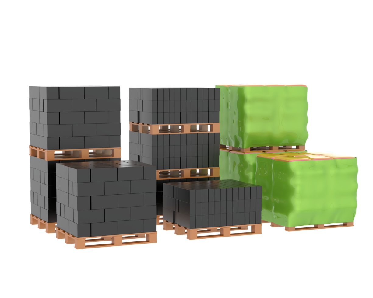 Concrete blocks isolated on background. 3d rendering - illustration png