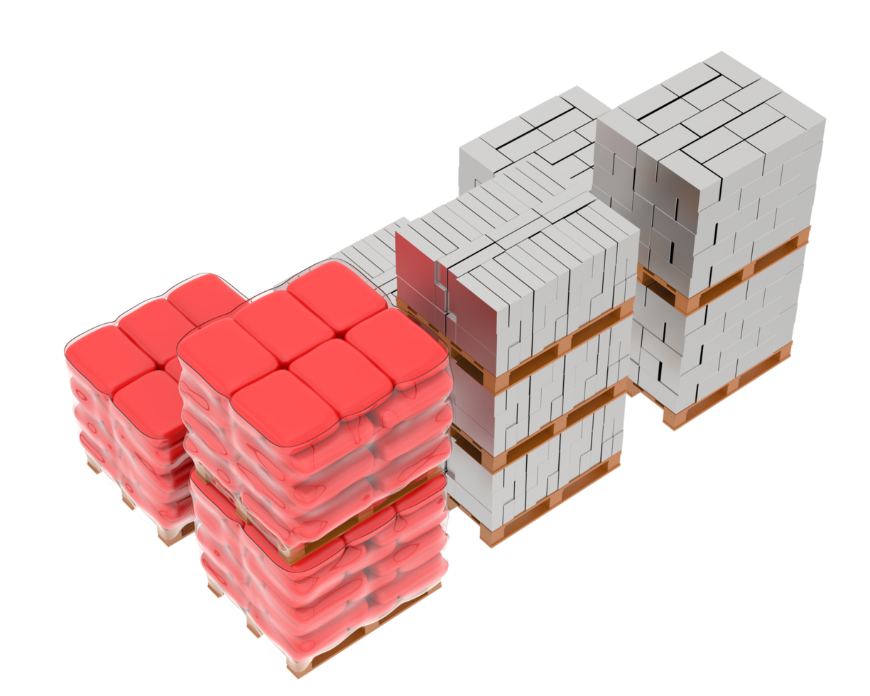 Concrete blocks isolated on background. 3d rendering - illustration png