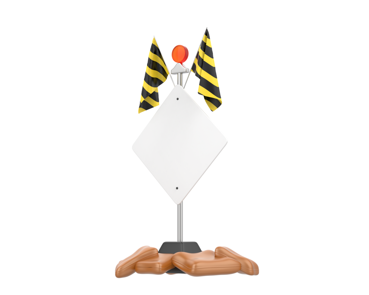 Road sign isolated on background. 3d rendering - illustration png