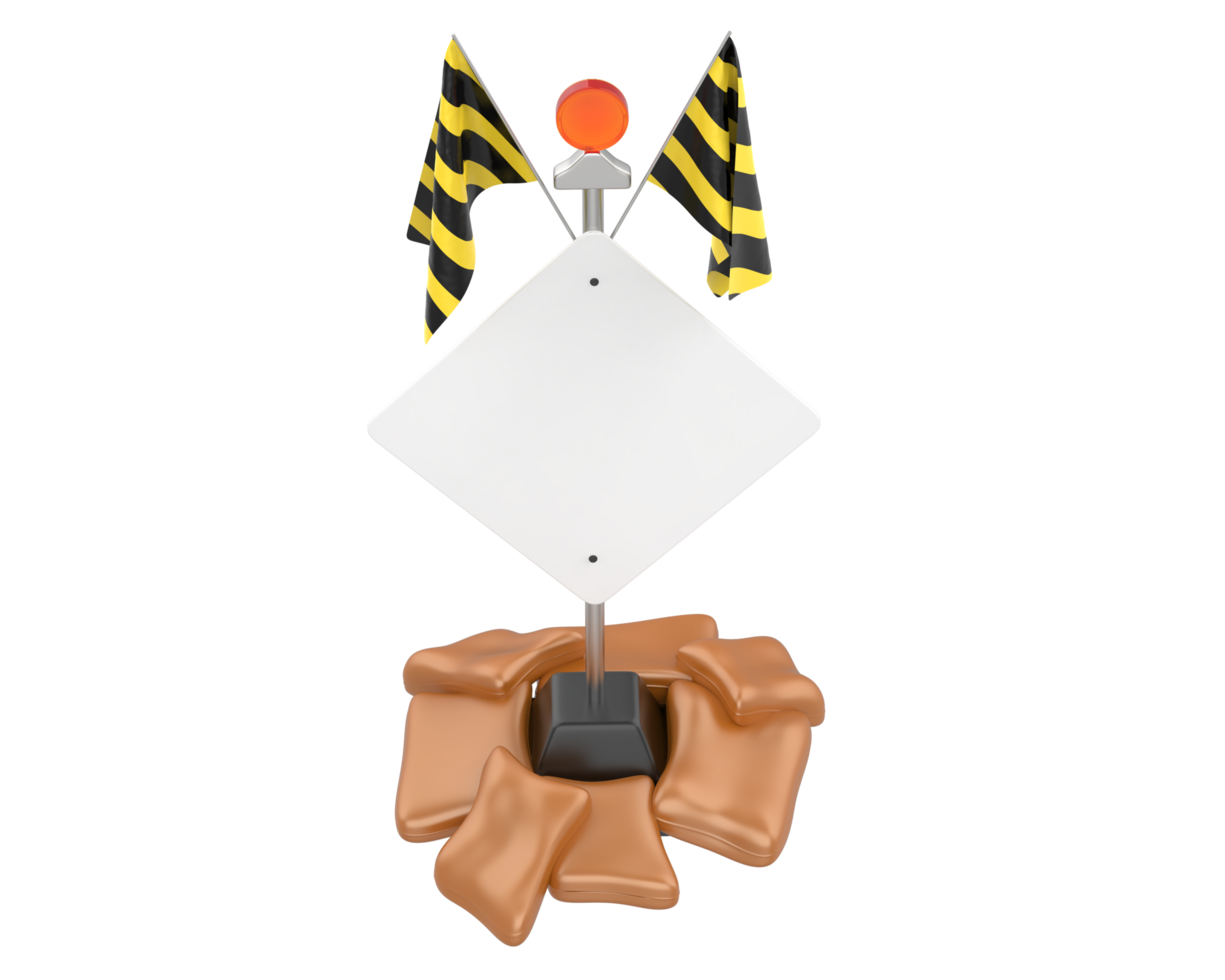 Road sign isolated on background. 3d rendering - illustration png