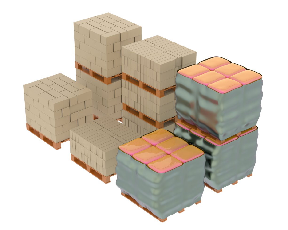 Concrete blocks isolated on background. 3d rendering - illustration png